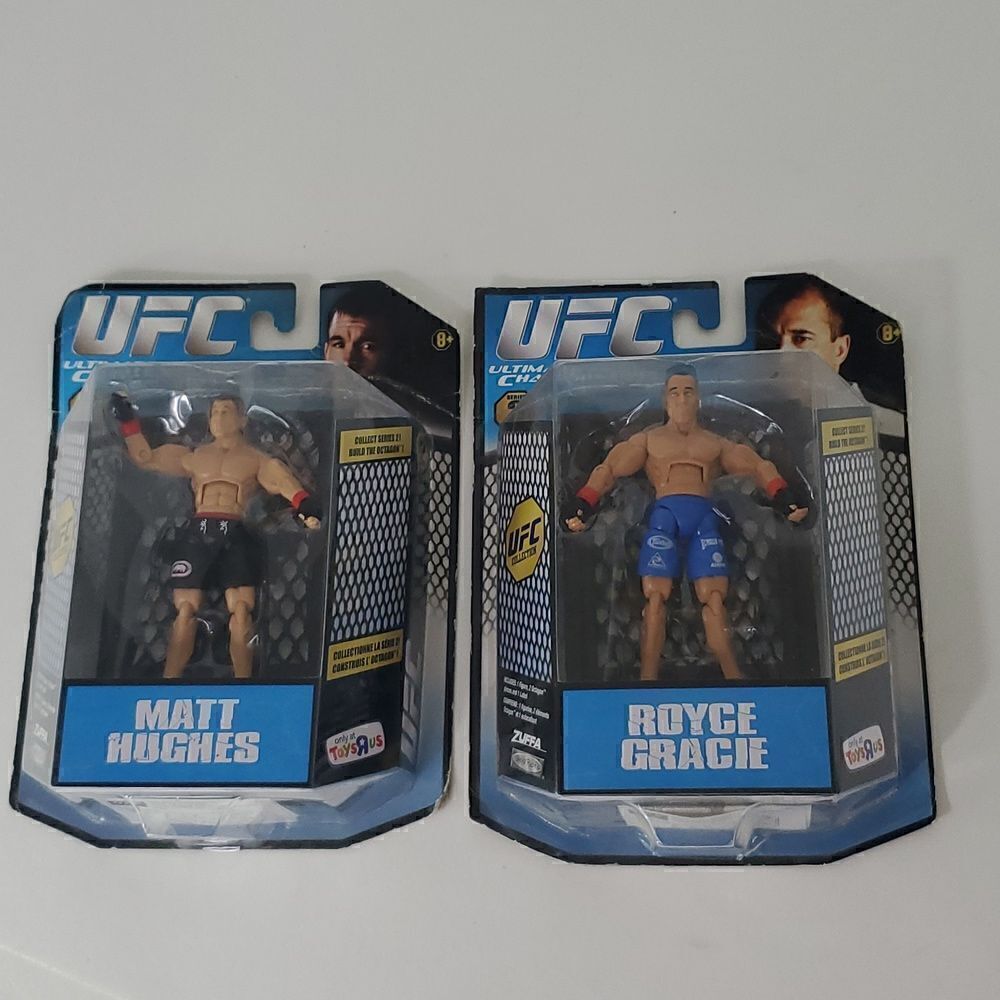 New UFC Royce Gracie Matt Hughes Action Figures Sealed Jakks Pacific 2010